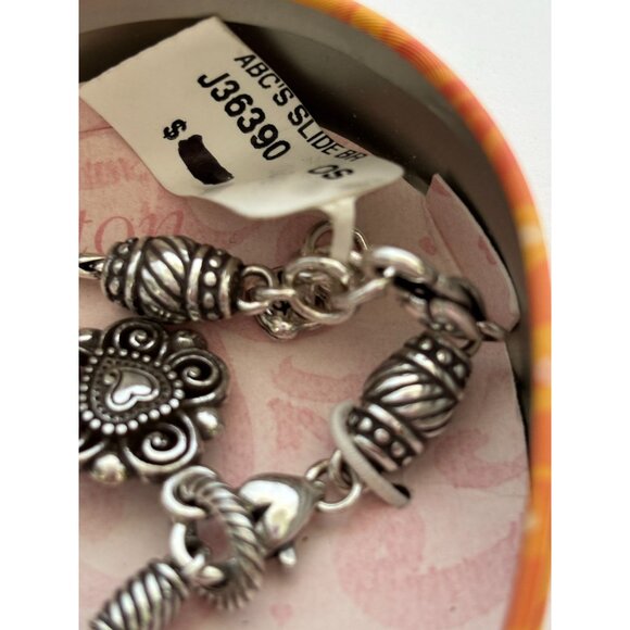 Brighton Barrel Slide Bracelet Charms Frog M Initial In Heart Tin ABCs 7-8 Inch - Picture 6 of 10